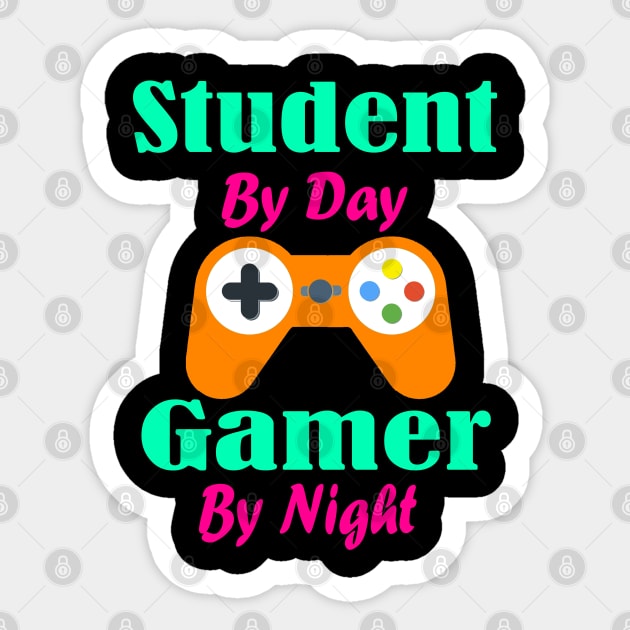 Student By Day Gamer By Night Sticker by Emma-shopping